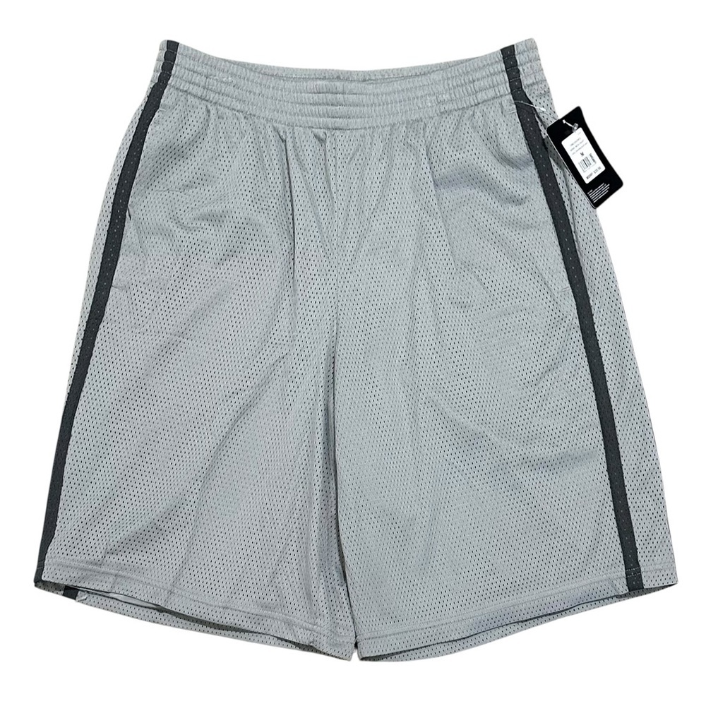 C9 by Champion Men's Light Gray Athletic Mesh Shorts with Dark Gray Trim (NWT)
